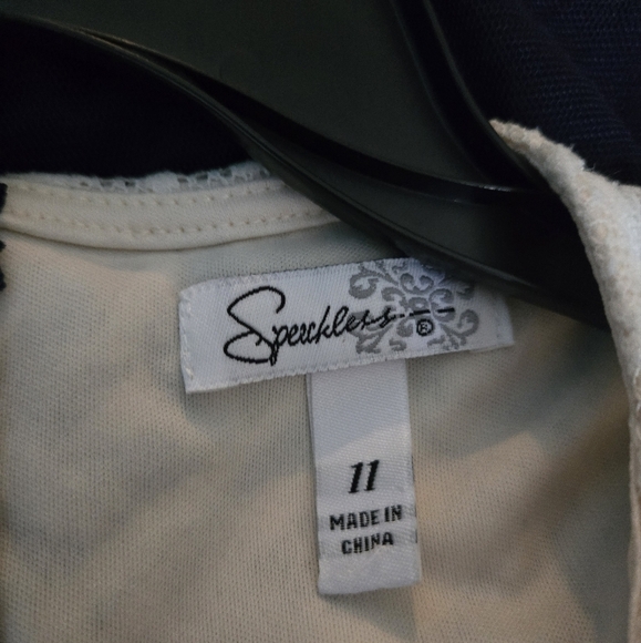 Speechless Blue and Cream Sleeveless Scoop Neck Mini Dress Size 11 - Picture 3 of 5